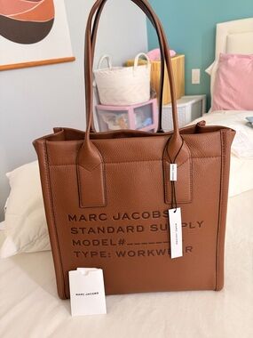 Marc Jacobs Tan/Brown Pebbled Leather Workwear Tote
